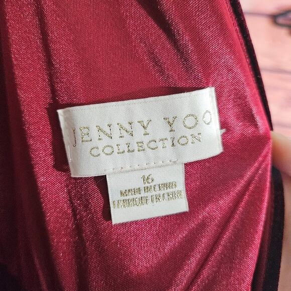 Anthropologie's Jenny Yoo Collection Burgundy Velvet Gown - Picture 10 of 12